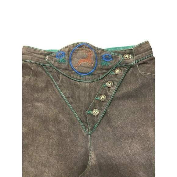 Kejzar’s Cotton Line Other - Vtg Jeans Cotton Line Kejzar’s 30x28 Deer Flowers Side Button Gray Tapered